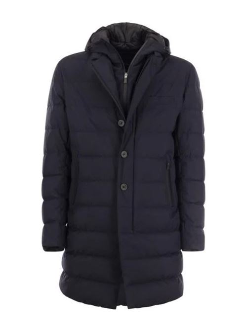 Blue men's long down jacket Herno | PI141UL - 11106.9290